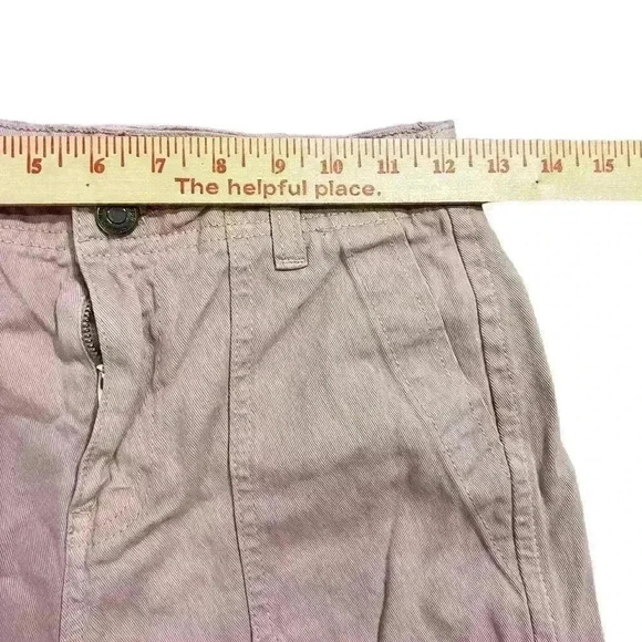Stradivarius Pink Straight Leg Cargo Denim Jeans Size 34 (US 2) High Rise - Picture 6 of 6